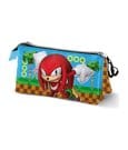 Sonic The Hedgehog Triple Pencil case SEGA Knuckles Run Multicolour Karactermania