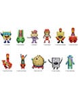 SpongeBob Squarepants 3D PVC Bag Clips Series 6 Display 24 Monogram Int.