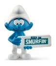 The Smurfs Mini Figure Smurf with a Sign Keep on Smurfin' Puppy
