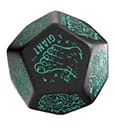 Viridian Jumbo Dice Monster Generator Die D12 Black Q Workshop