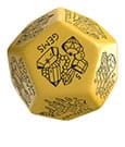 Viridian Jumbo Dice Treasure Generator Die D12 Yellow Q Workshop