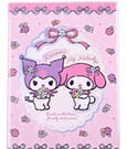Sanrio Notebook Kuromi & My Melody Pastel Flower Holographic Checkered Sakami Merchandise