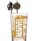 Marvel Glass Tumbler with Straws Logo & Avengers 485 ml Stor