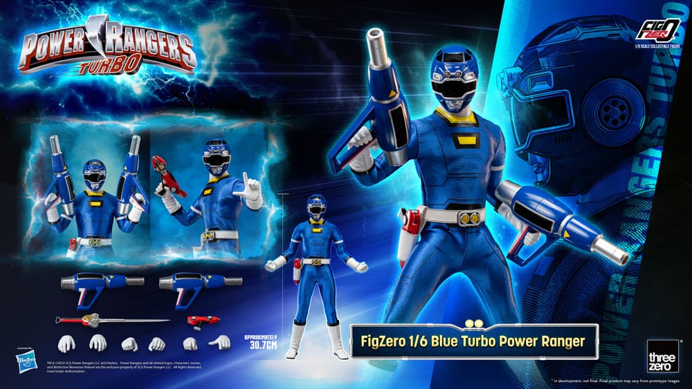 Power Rangers Turbo FigZero Action Figure Blue Turbo Power Ranger ThreeZero