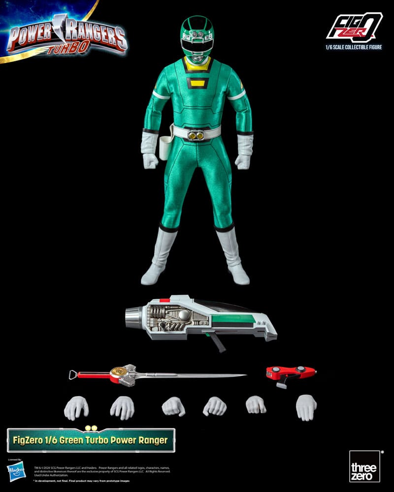 Power Rangers Turbo FigZero Action Figure Green Turbo Power Ranger ThreeZero