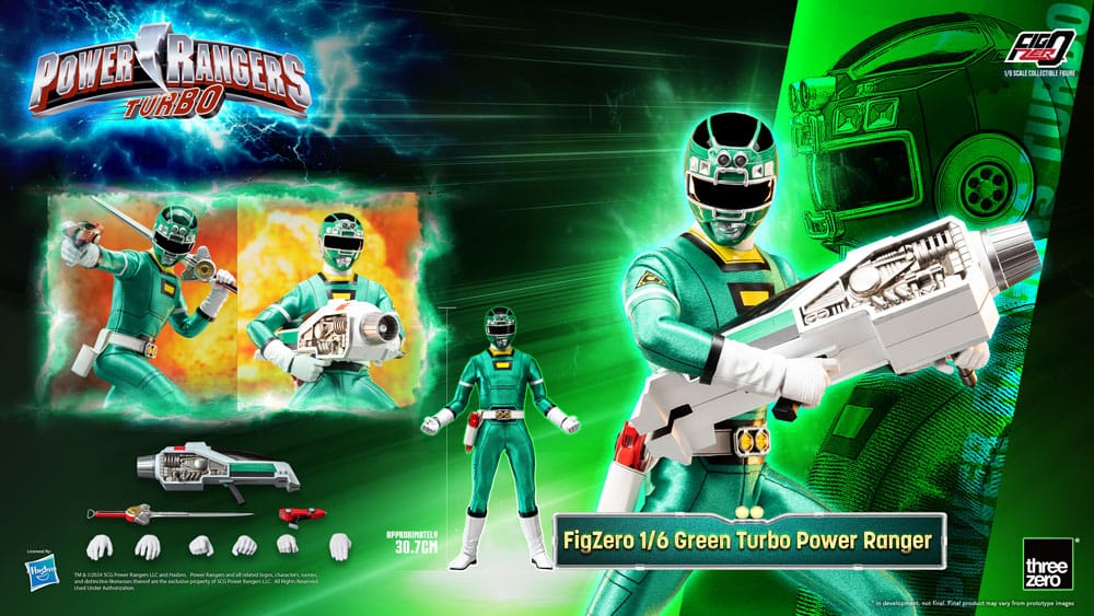 Power Rangers Turbo FigZero Action Figure Green Turbo Power Ranger ThreeZero
