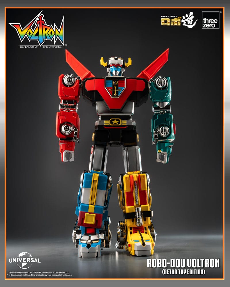 Voltron Defender of the Universe Robo Dou Action Figure Voltron Retro Toy Edition ThreeZero