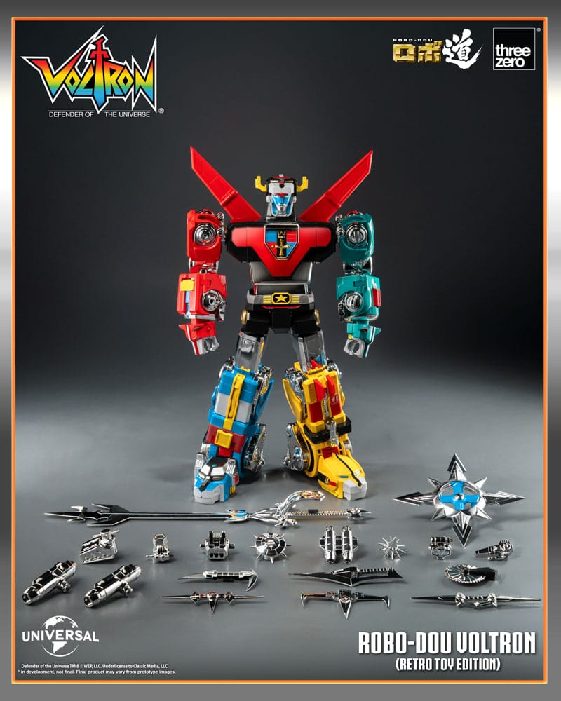Voltron Defender of the Universe Robo Dou Action Figure Voltron Retro Toy Edition ThreeZero