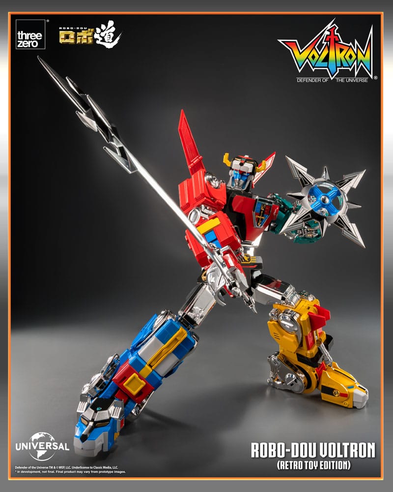 Voltron Defender of the Universe Robo Dou Action Figure Voltron Retro Toy Edition ThreeZero