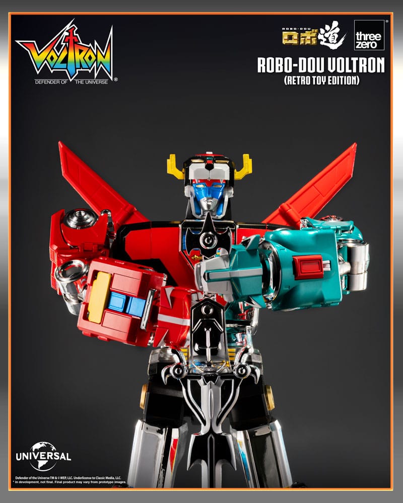 Voltron Defender of the Universe Robo Dou Action Figure Voltron Retro Toy Edition ThreeZero