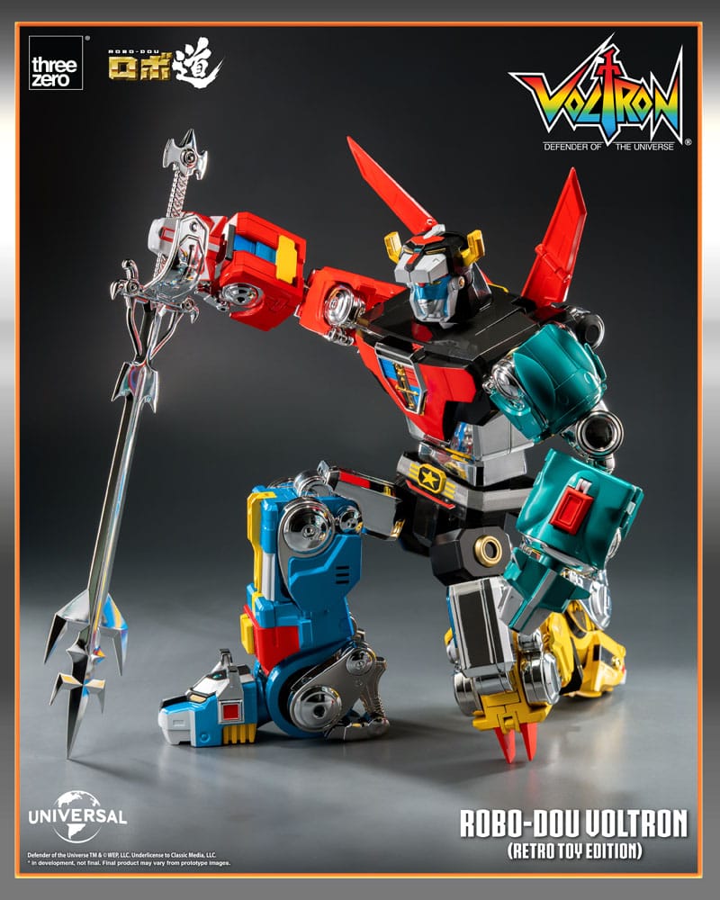 Voltron Defender of the Universe Robo Dou Action Figure Voltron Retro Toy Edition ThreeZero