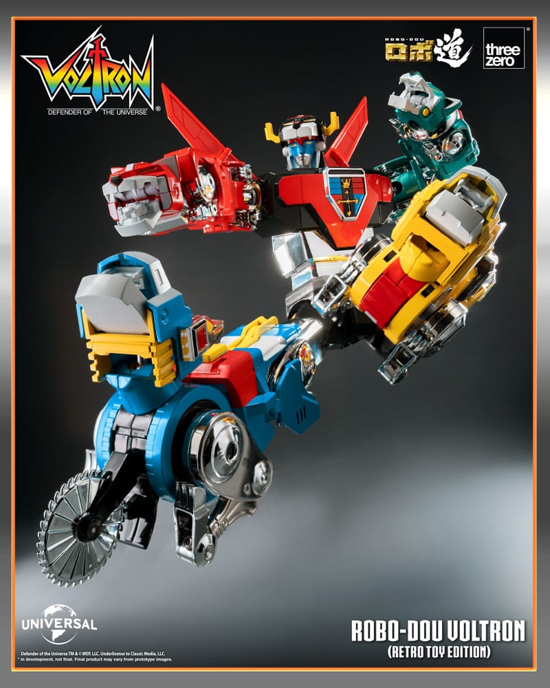 Voltron Defender of the Universe Robo Dou Action Figure Voltron Retro Toy Edition ThreeZero