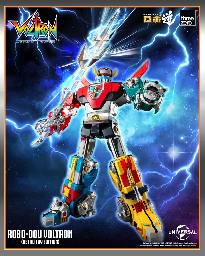 Voltron Defender of the Universe Robo Dou Action Figure Voltron Retro Toy Edition ThreeZero