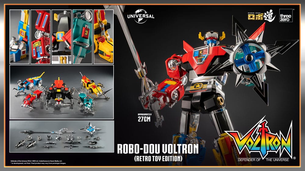 Voltron Defender of the Universe Robo Dou Action Figure Voltron Retro Toy Edition ThreeZero