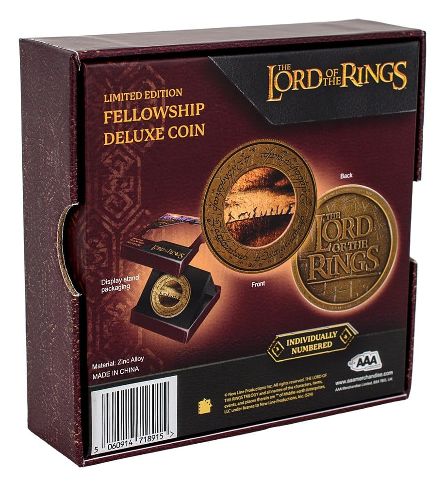 Lord of the Rings Coin with Display Stand The Fellowship AAA Merchandise
