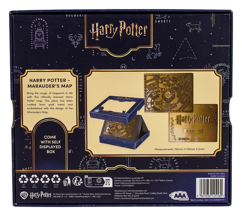 Harry Potter Replica Marauder's Map Metal Map AAA Merchandise