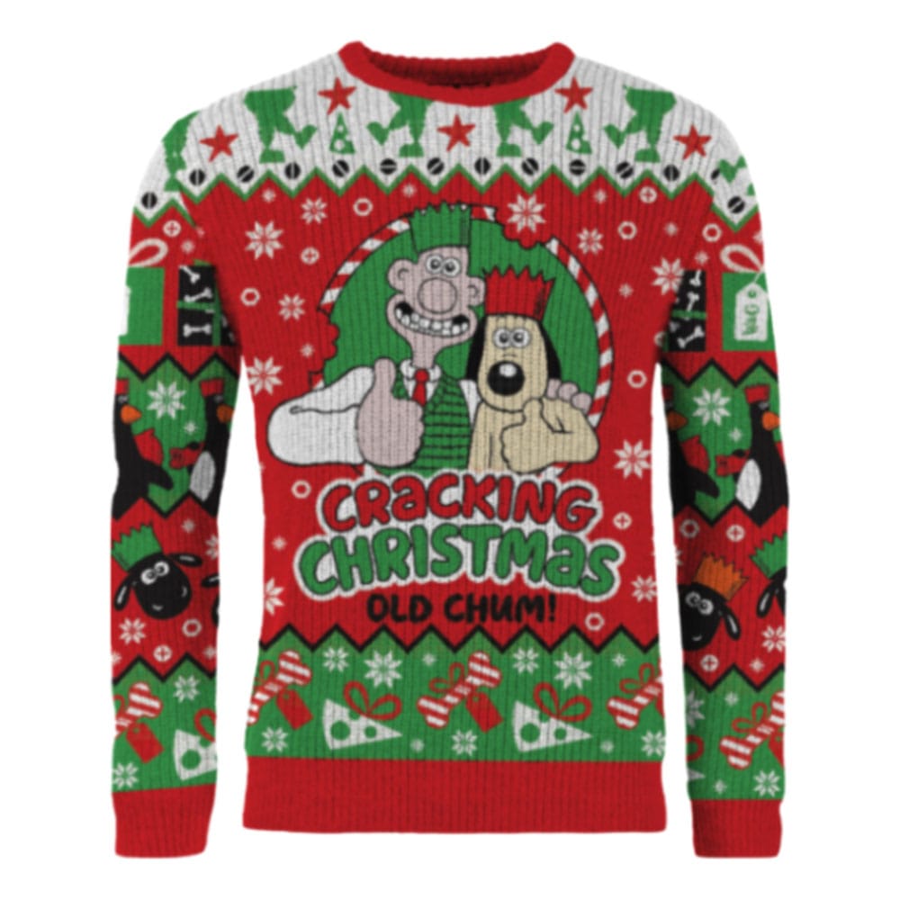 Wallace & Gromit Christmas Sweater Cracking Christmas Old Chum! Size XL AAA Merchandise