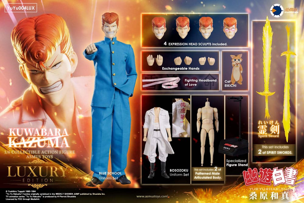 Yu Yu Hakusho Action Figure Kazuma Kuwabara Luxury Version Asmus Collectible Toys