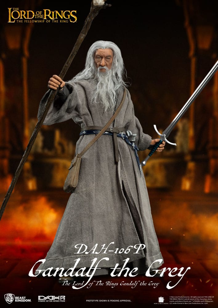 Lord of the Rings Dynamic 8ction Heroes Action Figure 1/9 Gandalf the Grey Beast Kingdom Toys