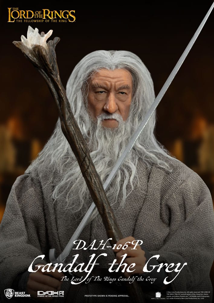 Lord of the Rings Dynamic 8ction Heroes Action Figure 1/9 Gandalf the Grey Beast Kingdom Toys
