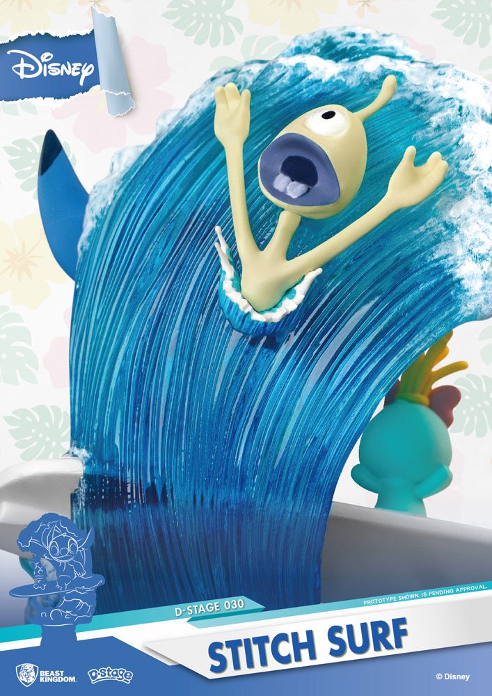 Disney Summer Series D Stage PVC Diorama Stitch Surf Beast Kingdom Toys