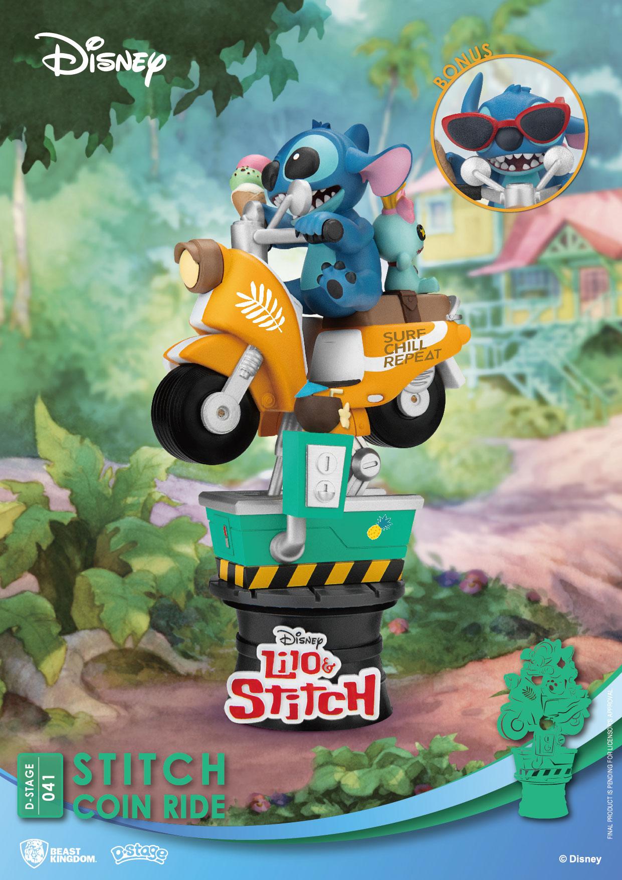 Disney D Stage PVC Diorama Stitch Coin Ride Beast Kingdom Toys