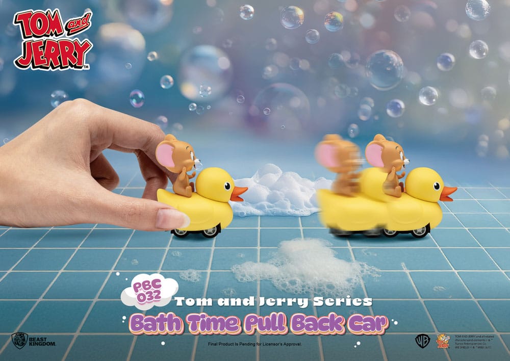 Tom & Jerry Pull Back Cars Bath Time Blind Box 6 Pack Beast Kingdom Toys