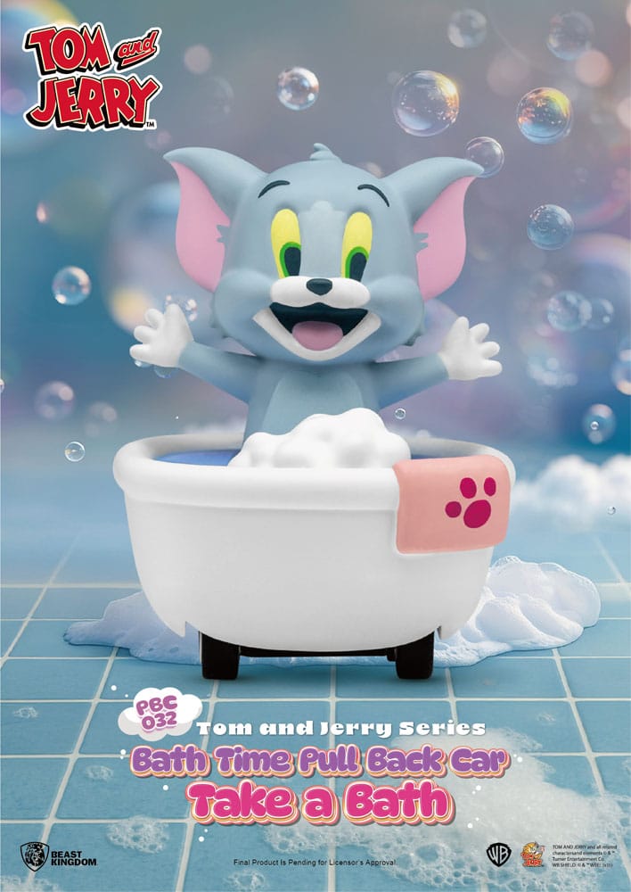 Tom & Jerry Pull Back Cars Bath Time Blind Box 6 Pack Beast Kingdom Toys