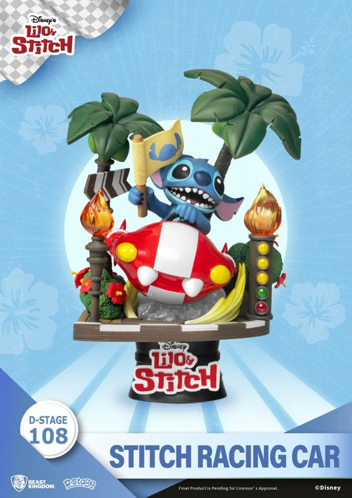 Disney Lilo & Stitch Stitch Racing Car PVC Diorama Beast Kingdom Toys