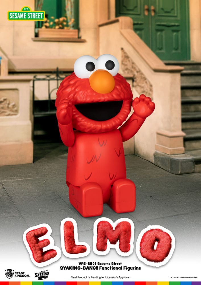 Sesame Street Syaking Bang Vinyl Piggy Bank Elmo Beast Kingdom Toys