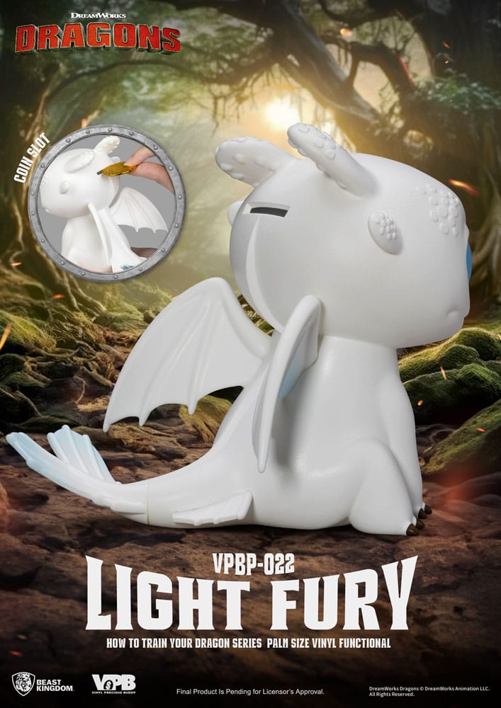 How To Train Your Dragon Piggy Vinyl Bank Light Fury Beast Kingdom Toys