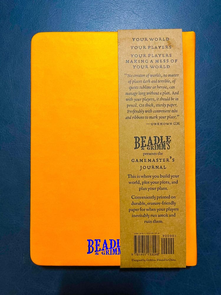 Notebook A5 Gamemaster's Journal Orange Portal Beadle & Grimm´s