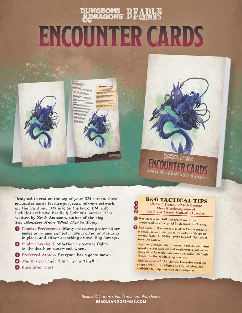 Dungeons & Dragons RPG Encounter Cards Challenge Rating 0 6 Pack 1 *english* Beadle & Grimm´s