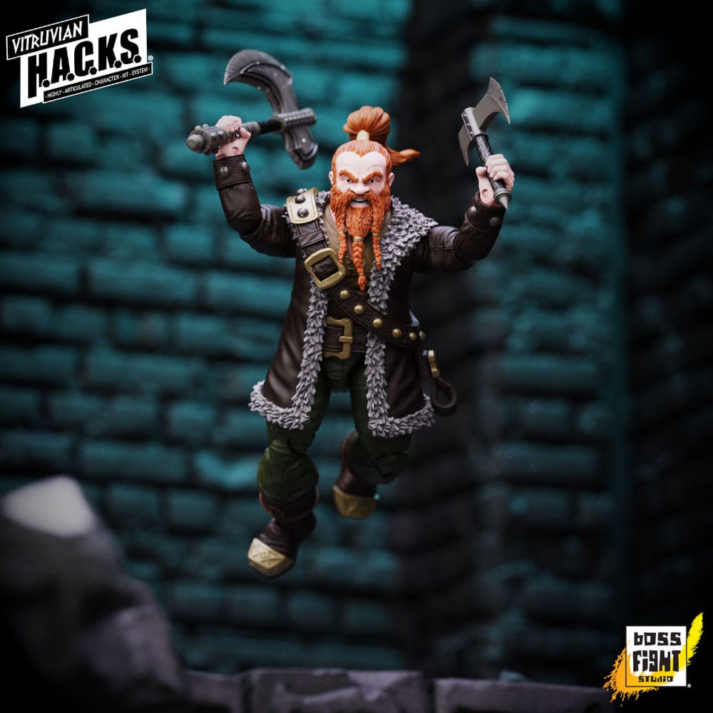 Vitruvian H.A.C.K.S. Action Figure Dwarf Mercenary Grimgrom Boss Fight Studio