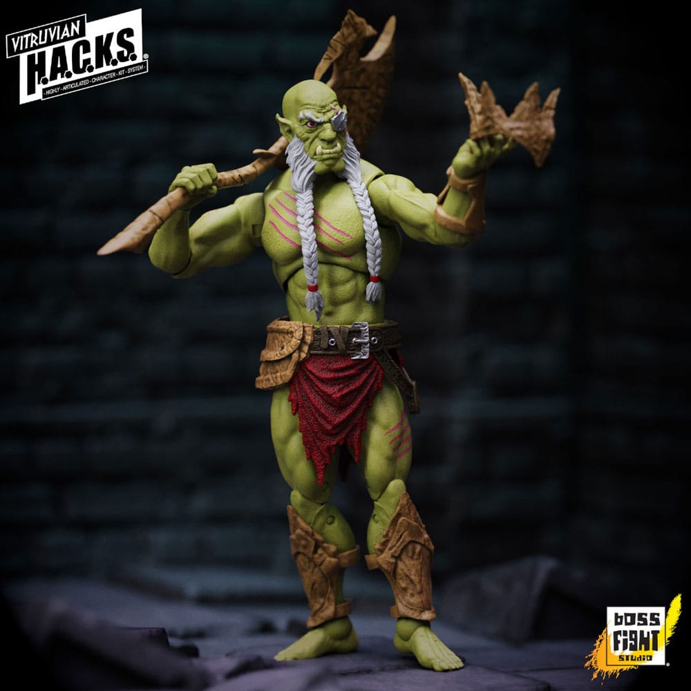 Vitruvian H.A.C.K.S. Action Figure Mighty Orc Sovran Bur'Zagi Boss Fight Studio