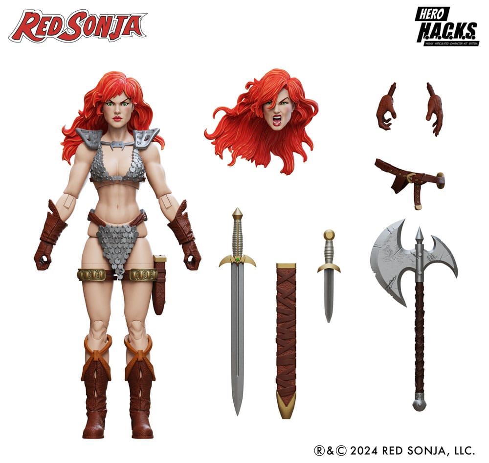 Red Sonja Hero H.A.C.K.S. Action Figure Red Sonja Boss Fight Studio