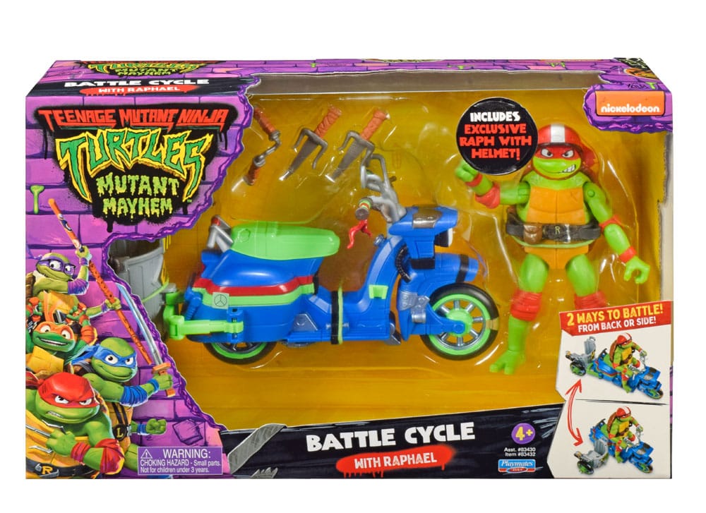 Teenage Mutant Ninja Turtles Mutant Mayhem Action Figure Raphael & Scooter with Sidecar Playmates