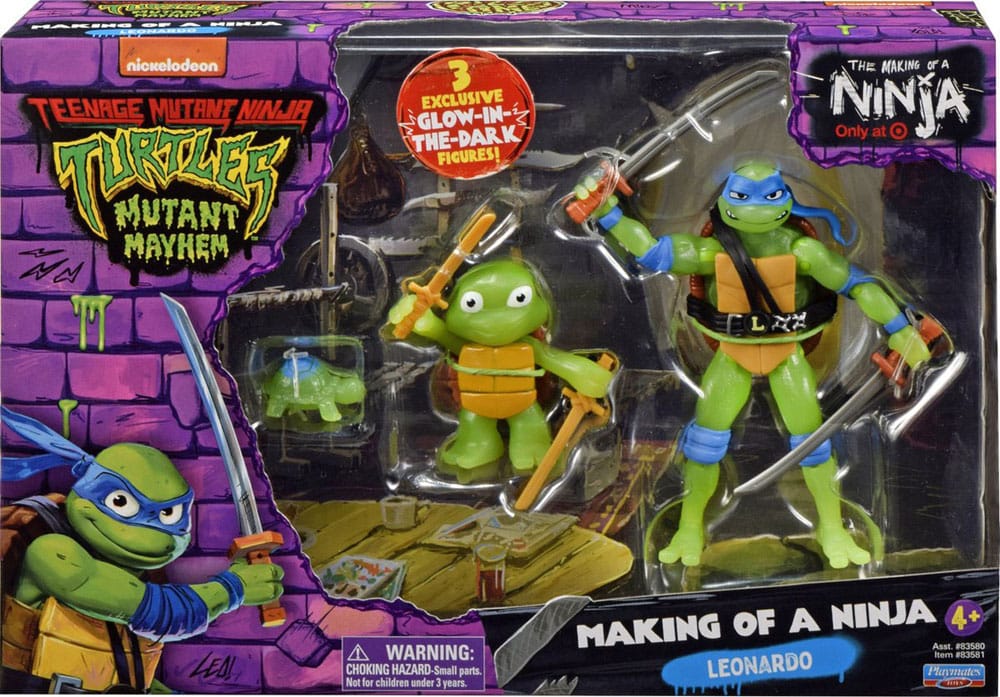 Teenage Mutant Ninja Turtles Mutant Mayhem Action Figure 3 Pack Leonardo Evolution Playmates