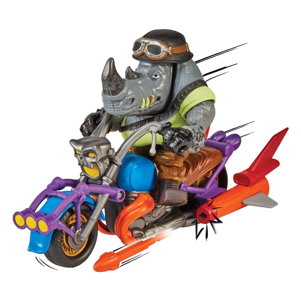 Teenage Mutant Ninja Turtles Action Figure with Vehicle Rocksteady & Chopper Playmates