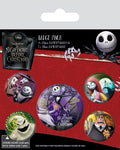 Nightmare Before Christmas Pin Back Buttons 5 Pack Characters Pyramid International