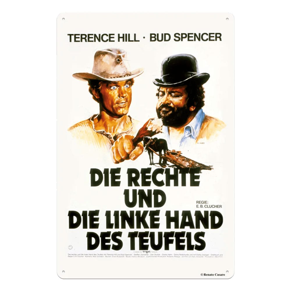 Bud Spencer & Terence Hill Tin Sign Rechte und Linke Hand des Teufels Blechwaren Fabrik Braunschweig