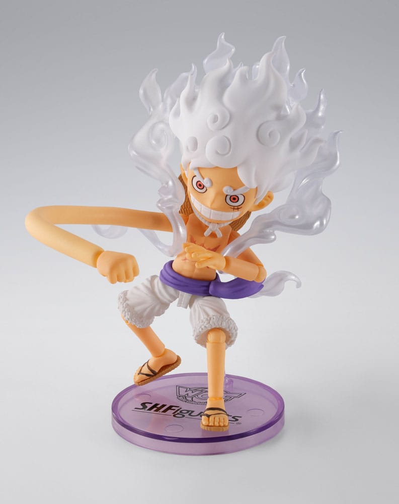 One Piece World Collactable Figures x S.H. Figuarts Action Figure Monkey D. Luffy Gear 5 Bandai Tamashii Nations