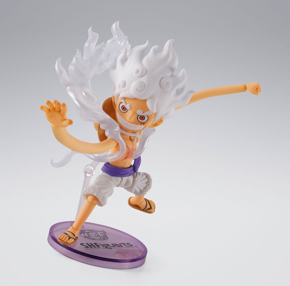 One Piece World Collactable Figures x S.H. Figuarts Action Figure Monkey D. Luffy Gear 5 Bandai Tamashii Nations