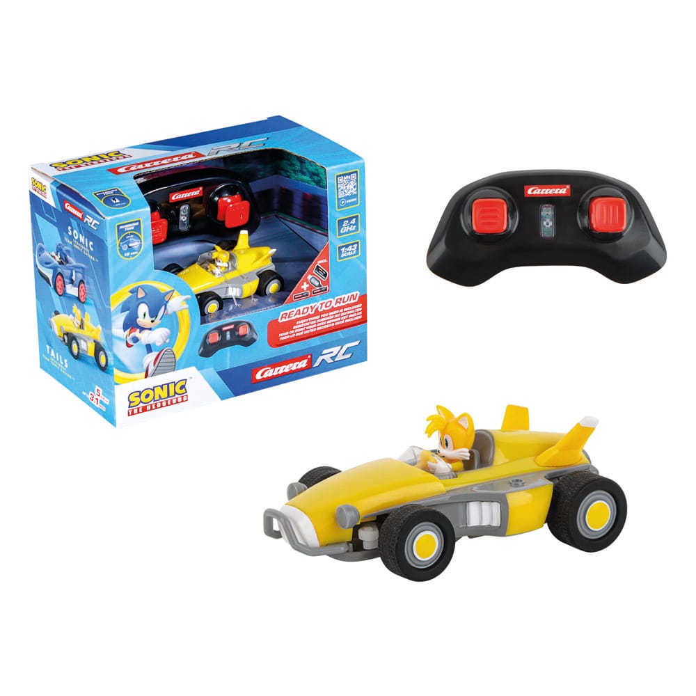 Sonic the Hedgehog RC remote controlled Car 1/43 2.4GHz Mini Tails Carrera