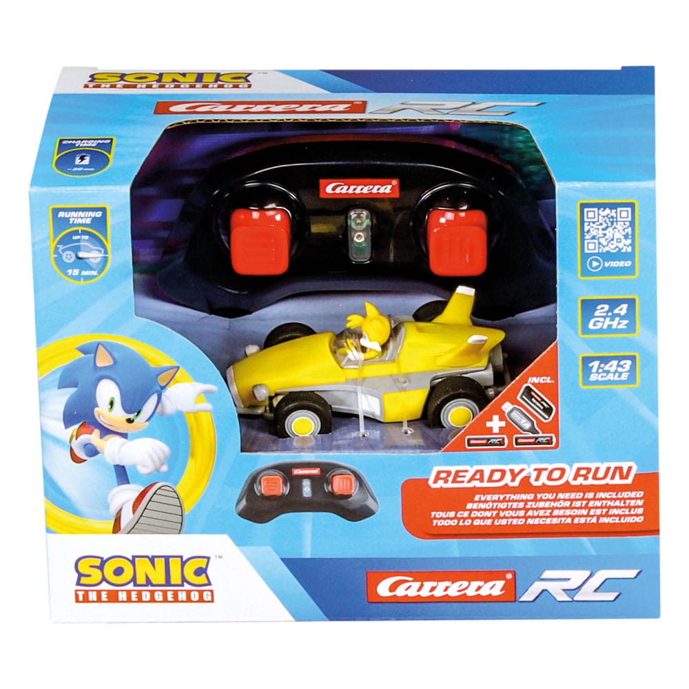 Sonic the Hedgehog RC remote controlled Car 1/43 2.4GHz Mini Tails Carrera