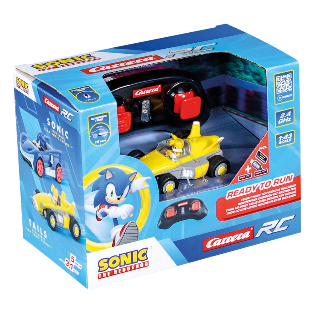 Sonic the Hedgehog RC remote controlled Car 1/43 2.4GHz Mini Tails Carrera