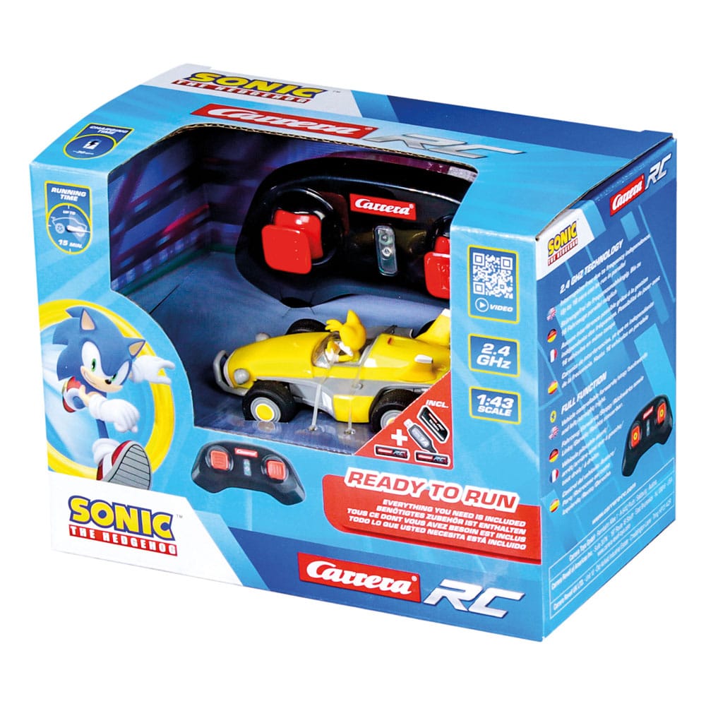 Sonic the Hedgehog RC remote controlled Car 1/43 2.4GHz Mini Tails Carrera