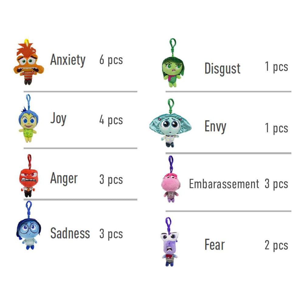 Inside Out Plush Keychains Assortment 24 Cerdá