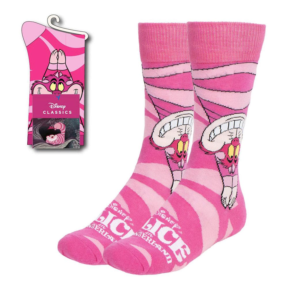 Disney Socks Alice in Wonderland Cheshire Cat Upside Down 36 43 Cerdá