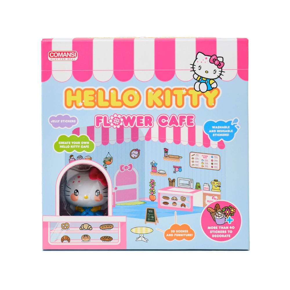 Hello Kitty and Friends Mini figure Sticker House Hello Kitty Flower Café Comansi